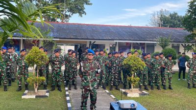 Prajurit Lanal Bintan Ikuti Exit Briefing Dengan Danlantamal IV Bersama Satuan Dibawah Jajaran Lantamal IV