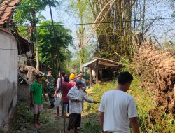 Gerak Cepat Anggota Posramil 0822/06 Jambesari Bantu Warga Terdampak Bencana Puting Beliung