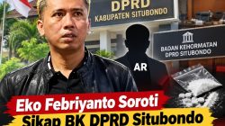 Eko Pertanyakan Sikap BK DPRD Situbondo terhadap Anggota yang Terseret Kasus Narkoba. 